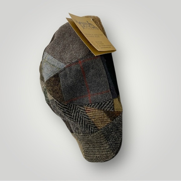 Hannah Hats Vintage  Patchwork Tweed Cap 100% Wool Made in Ireland Sz M - Picture 4 of 12